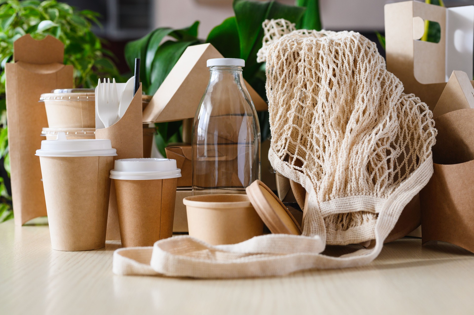 Eco-friendly items made from biodegradable materials for everyday life. The concept of zero waste.